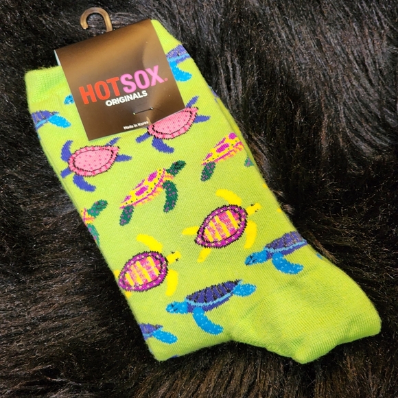 Hot Sox Accessories - HotSox  Lime Green Socks With Fun Turtle Pattern